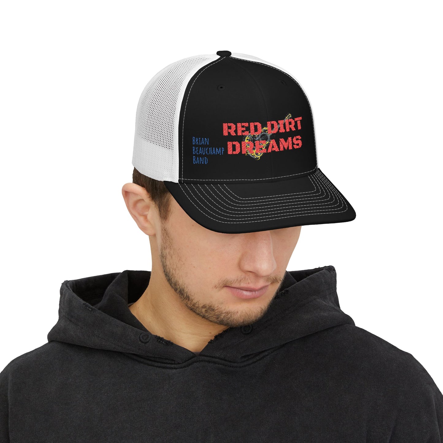 Red Dirt Dreams Snapback Trucker Cap, Embroidered Hat for Outdoors, Casual Wear, Gifts for Him, Festival Accessories