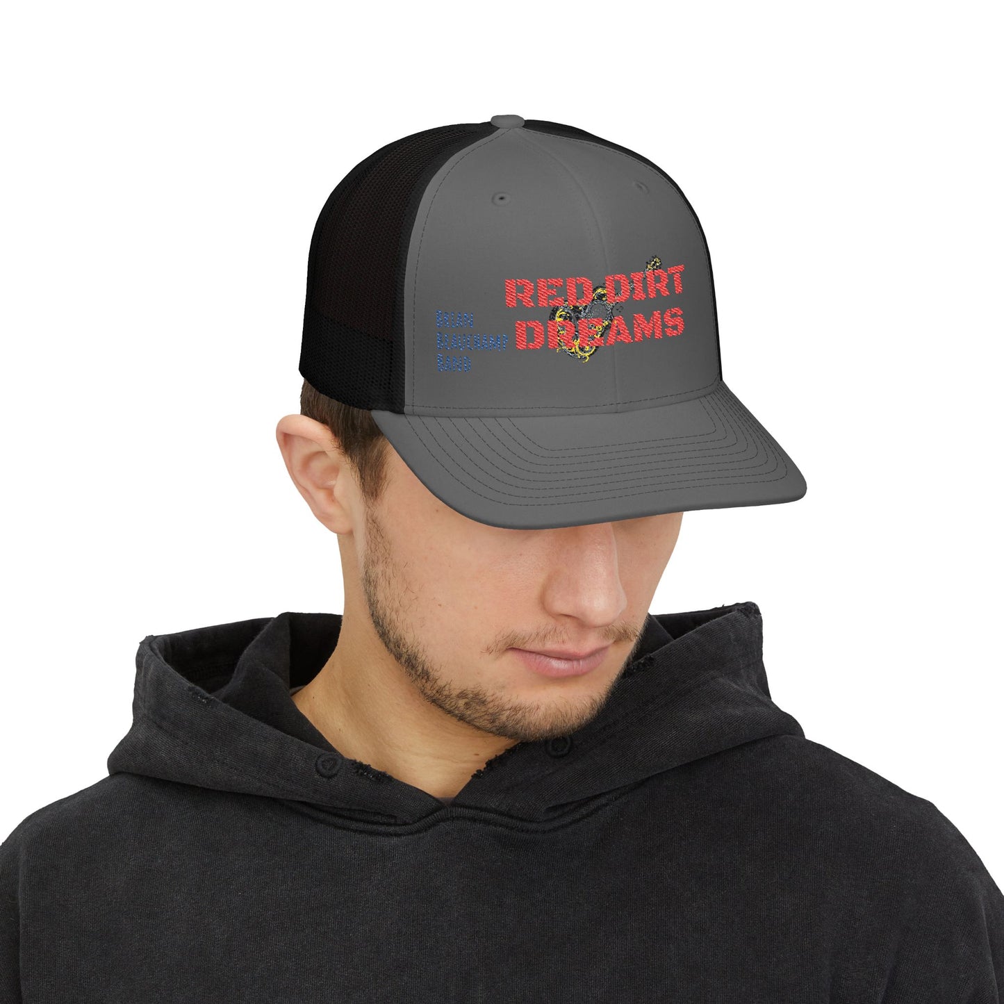 Red Dirt Dreams Snapback Trucker Cap, Embroidered Hat for Outdoors, Casual Wear, Gifts for Him, Festival Accessories
