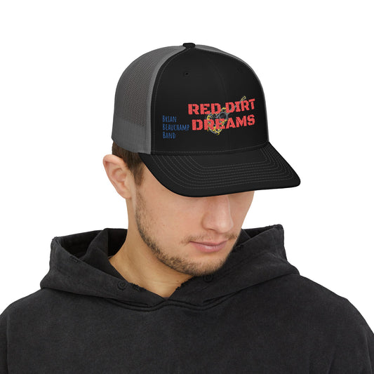 Red Dirt Dreams Snapback Trucker Cap, Embroidered Hat for Outdoors, Casual Wear, Gifts for Him, Festival Accessories