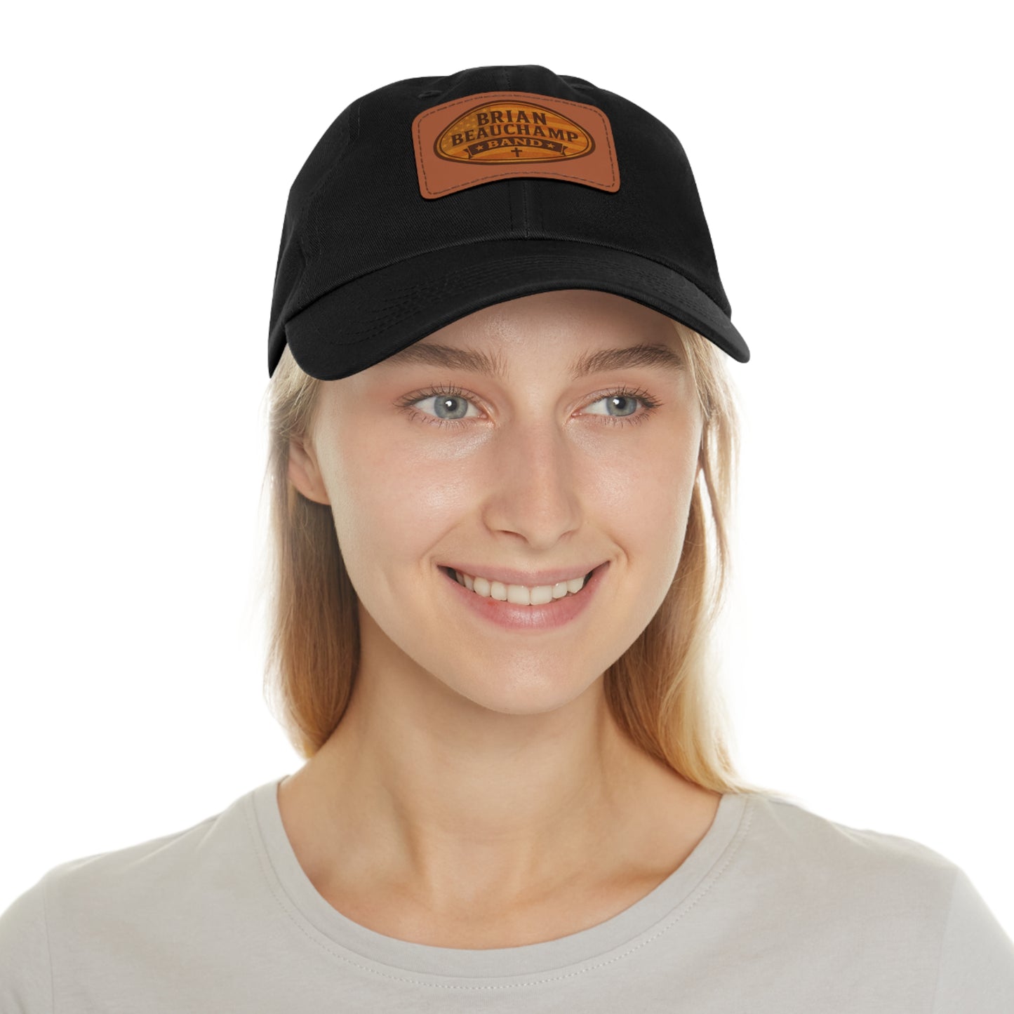 Brian Beauchamp Band Hat with Rustic Leather Patch | Perfect Gift for Music Lovers, Casual Outfit Accessory, Outdoor Adventures, Father's Day, BBQs