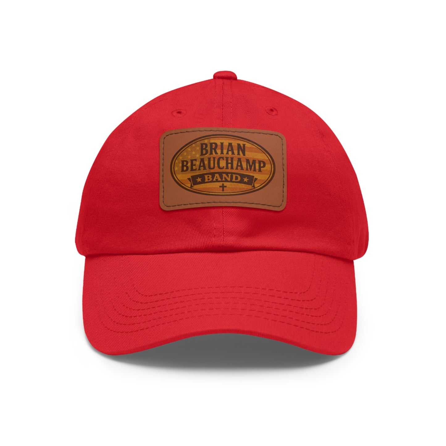 Brian Beauchamp Band Hat with Rustic Leather Patch | Perfect Gift for Music Lovers, Casual Outfit Accessory, Outdoor Adventures, Father's Day, BBQs