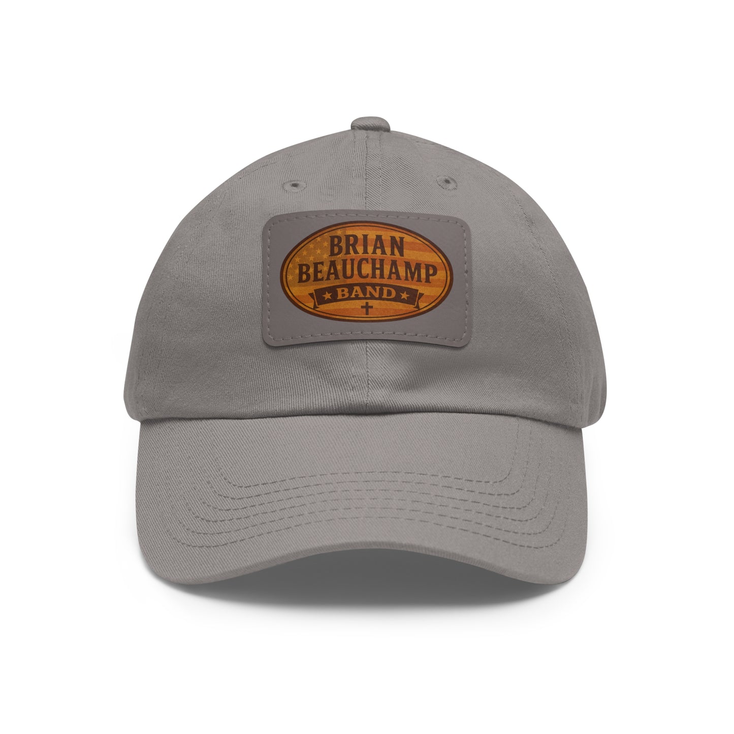 Brian Beauchamp Band Hat with Rustic Leather Patch | Perfect Gift for Music Lovers, Casual Outfit Accessory, Outdoor Adventures, Father's Day, BBQs