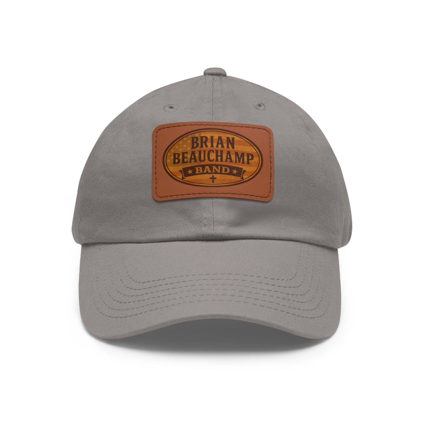 Brian Beauchamp Band Hat with Rustic Leather Patch | Perfect Gift for Music Lovers, Casual Outfit Accessory, Outdoor Adventures, Father's Day, BBQs