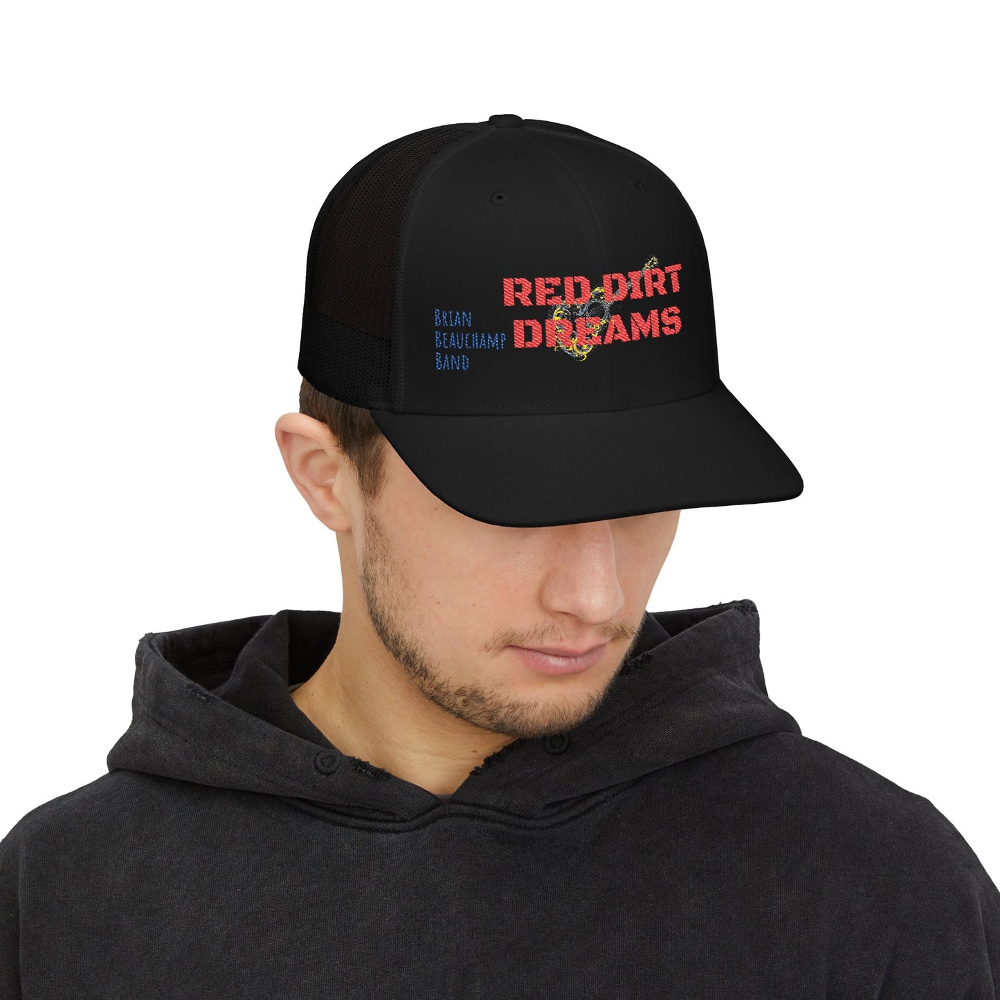 Red Dirt Dreams Snapback Trucker Cap, Embroidered Hat for Outdoors, Casual Wear, Gifts for Him, Festival Accessories