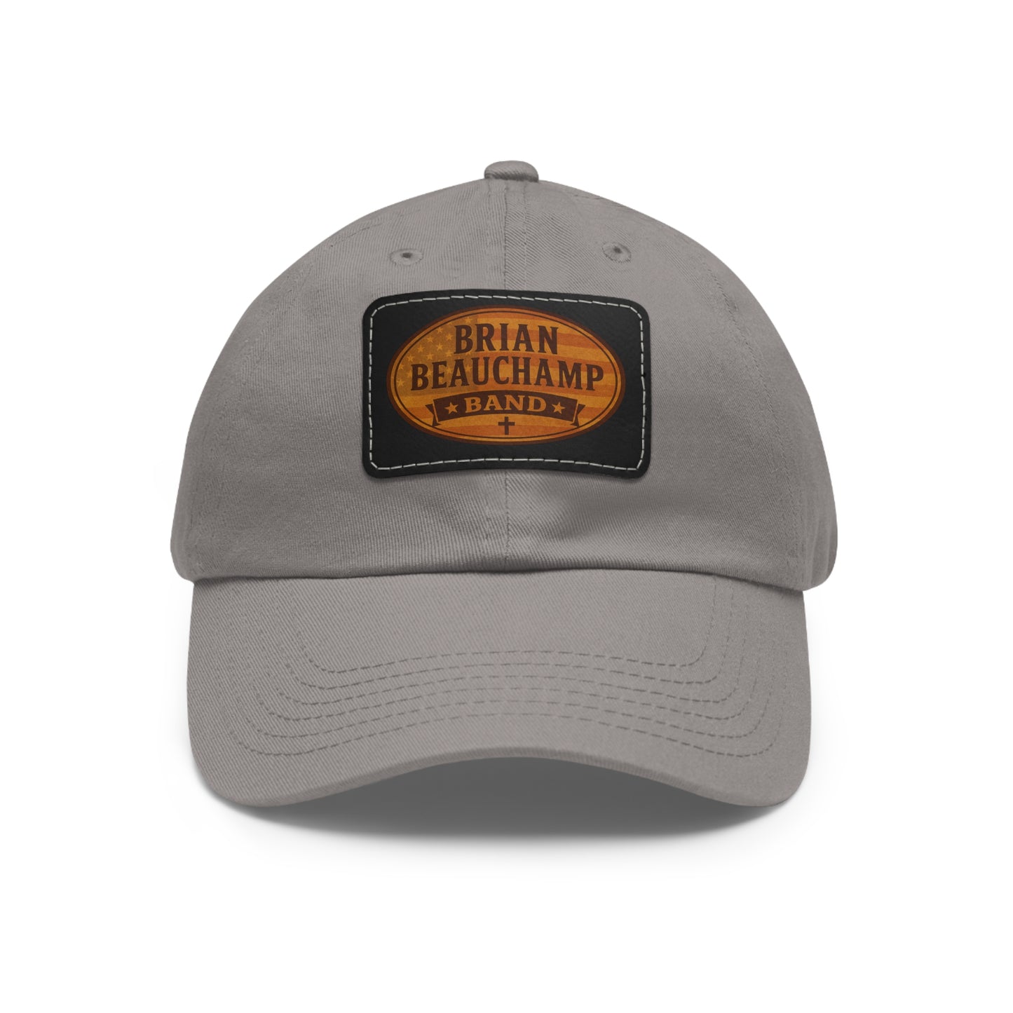Brian Beauchamp Band Hat with Rustic Leather Patch | Perfect Gift for Music Lovers, Casual Outfit Accessory, Outdoor Adventures, Father's Day, BBQs
