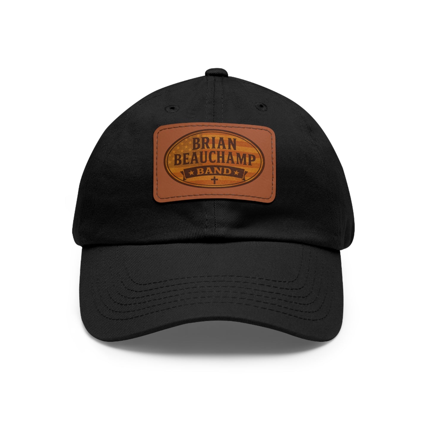 Brian Beauchamp Band Hat with Rustic Leather Patch | Perfect Gift for Music Lovers, Casual Outfit Accessory, Outdoor Adventures, Father's Day, BBQs