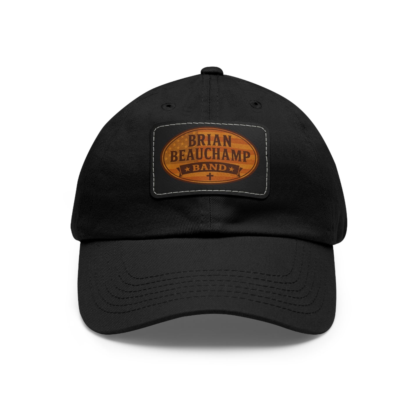 Brian Beauchamp Band Hat with Rustic Leather Patch | Perfect Gift for Music Lovers, Casual Outfit Accessory, Outdoor Adventures, Father's Day, BBQs
