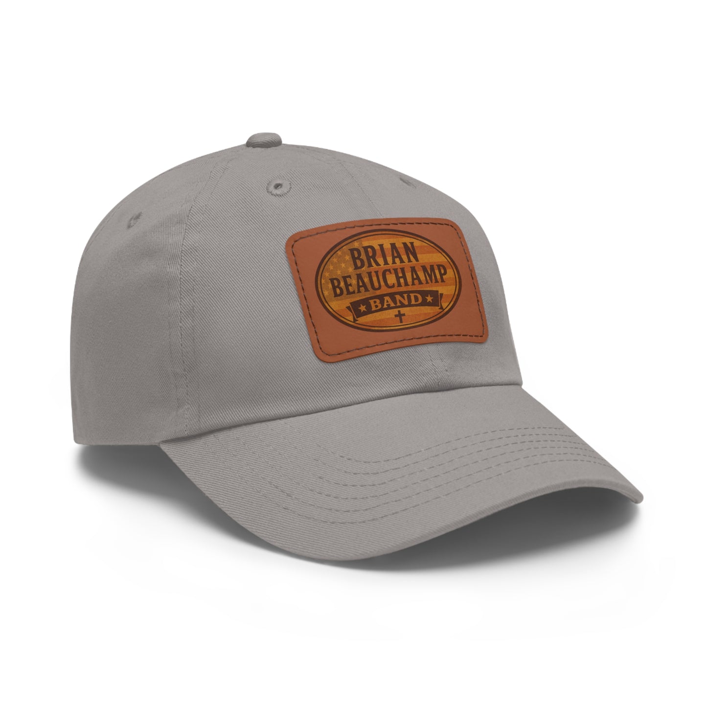 Brian Beauchamp Band Hat with Rustic Leather Patch | Perfect Gift for Music Lovers, Casual Outfit Accessory, Outdoor Adventures, Father's Day, BBQs
