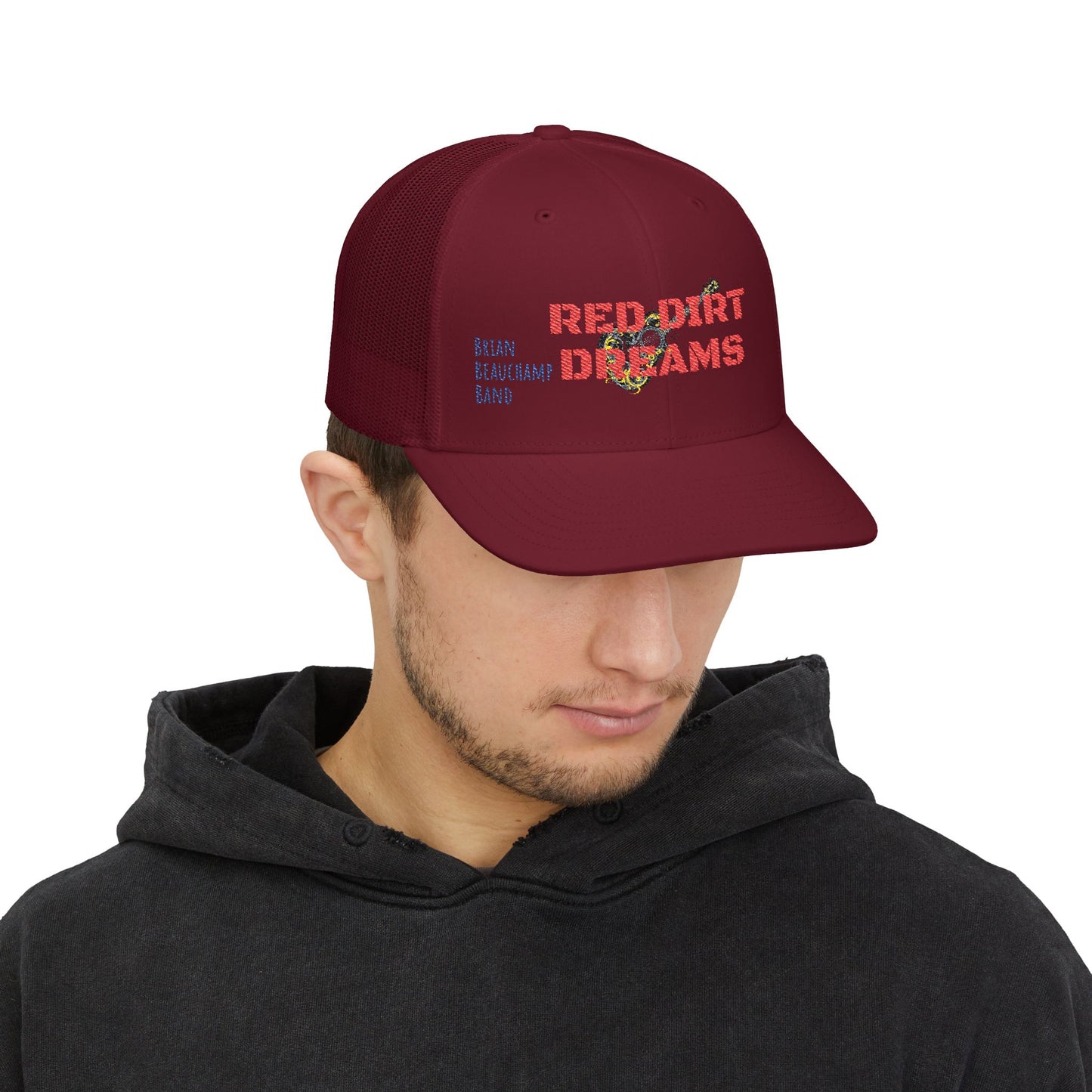 Red Dirt Dreams Snapback Trucker Cap, Embroidered Hat for Outdoors, Casual Wear, Gifts for Him, Festival Accessories